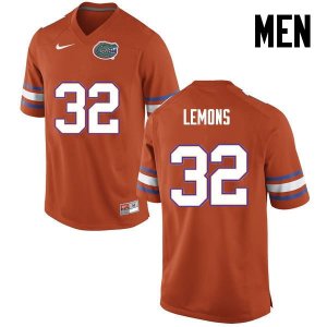 Men's Florida Gators #32 Adarius Lemons NCAA Nike Orange Authentic Stitched College Football Jersey YSG8162AT